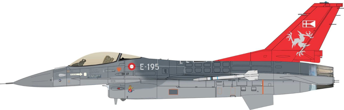 Lima November LN32-D09 1:32 Royal Danish Air Force General-Dynamics F-16A E-195 'Closing of 726 Sqn'