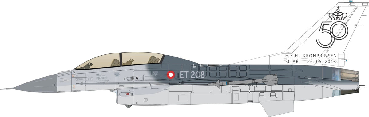 Lima November LN32-D11 1:32 RDAF/Royal Danish Air Force General-Dynamics F-16B ET208 H.K.H. 50 Year