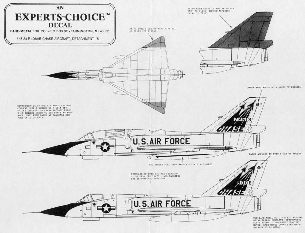 Experts Choice 4824 1:48 Convair F-106A/F-106B Detachment 15.