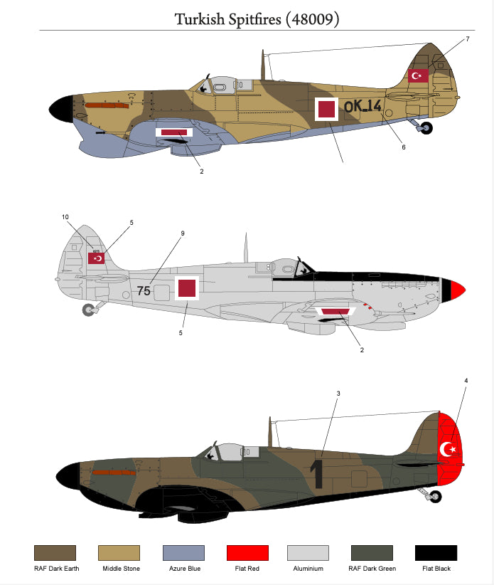 Tigerhead Decals 48009 1:48 Turkish Spitfires