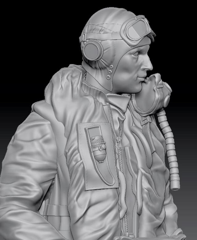 Aims 24F001 1:24 RAF/FAA pilot 1950's (one figure with choice of heads - one with flying helmet the other with FAA peaked cap