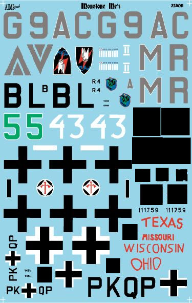 Aims 32D011 1:32 Assorted Messerschmitts