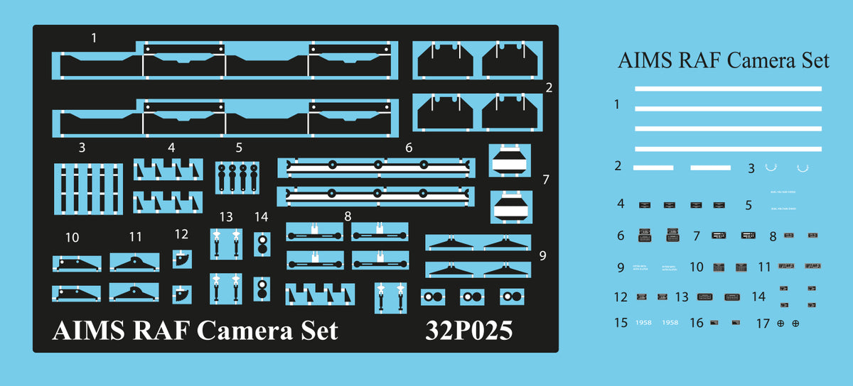 Aims 32P025 1:32 RAF Camera Set