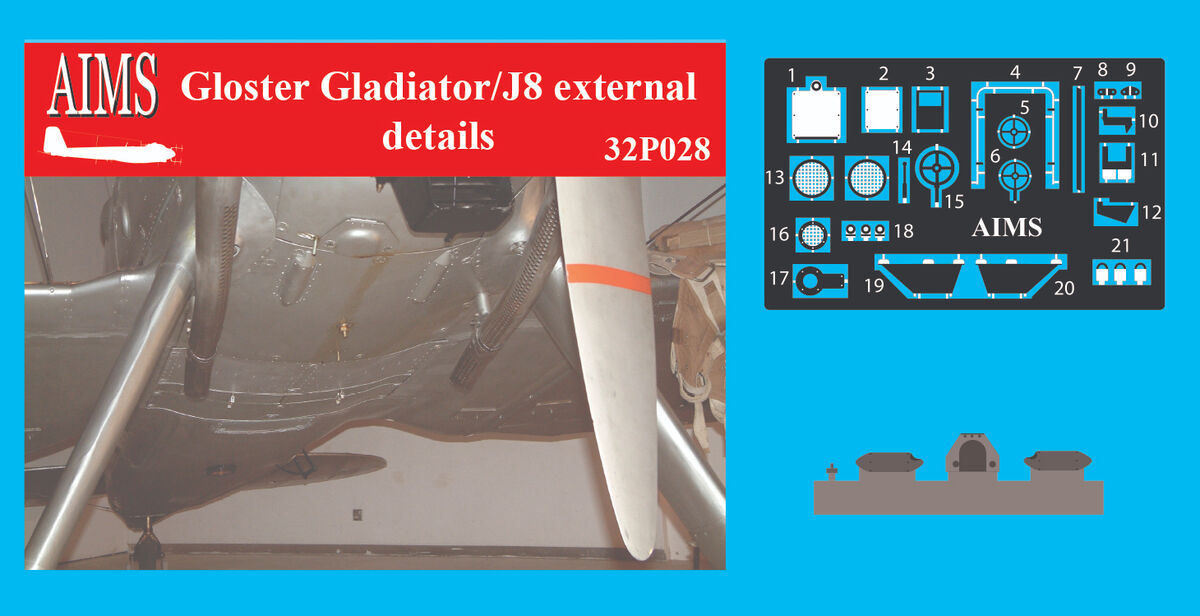 Aims 32P028 1:32 Gloster Gladiator Mk.I/Mk.II/Swedish J8 External Details