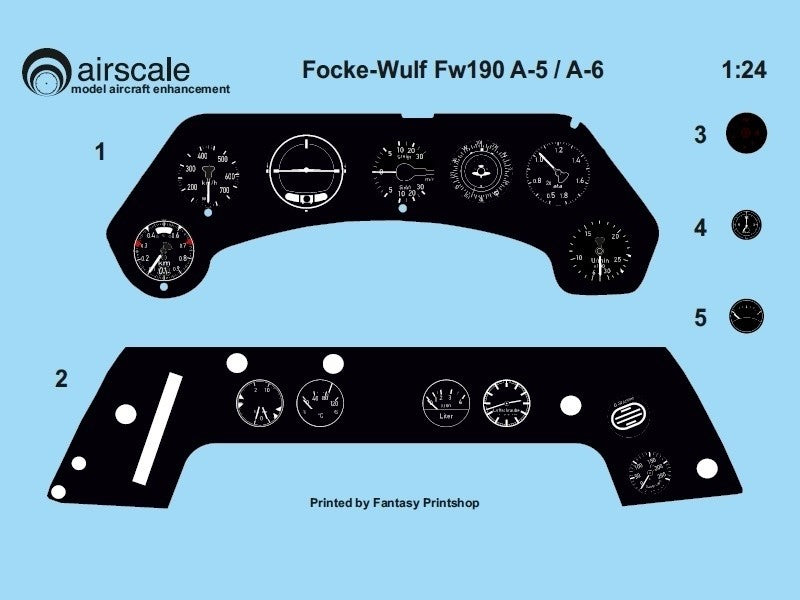 Airscale PE24FOC 1:24 Focke-Wulf Fw-190A Multi-Media Instrument Panel