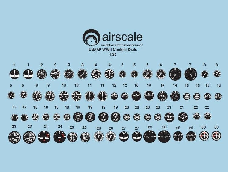 Airscale AS32USA 1:32 USAAF Instruments (x58)
