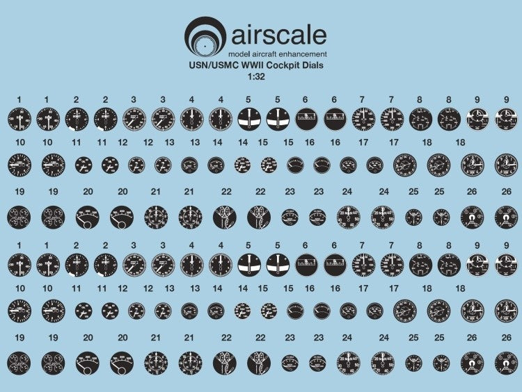 Airscale AS32USN 1:32 U.S. Navy Instruments (x52)