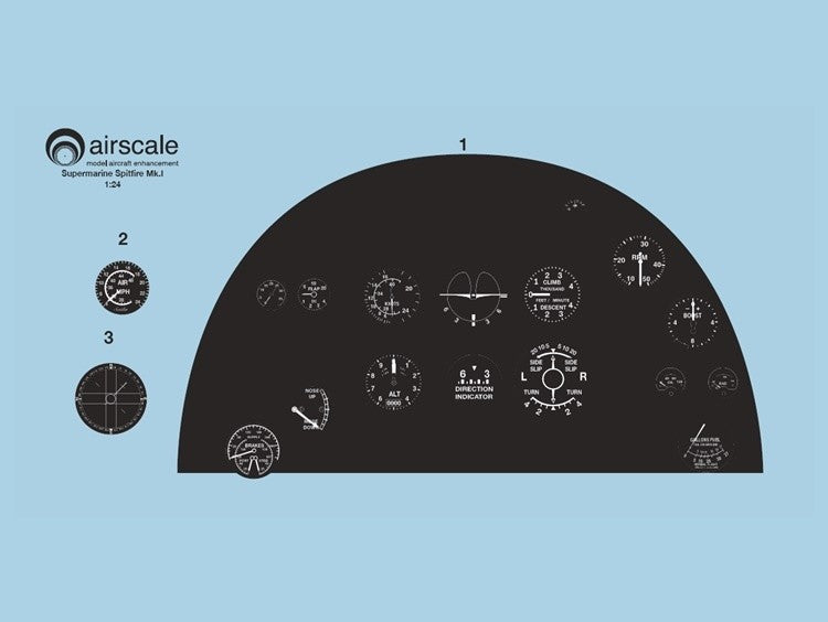 Airscale AS24SPA 1:24 Supermarine Spitfire Mk.I/Mk.Vb Full Instrument Panel