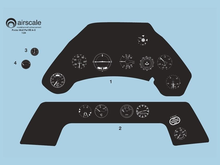 Airscale AS24FWA 1:24 Focke-Wulf Fw-190A Full Instrument Panel