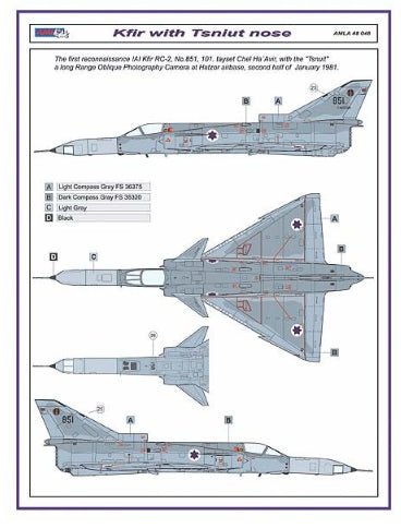 AML A48046 1:48 IAI Kfir RC-2 / Tsniut camera nose Conversion set (
