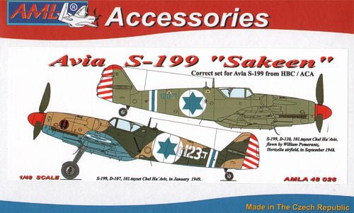 AML A48026 1:48 Avia S-199 correction set with 5 decal versions