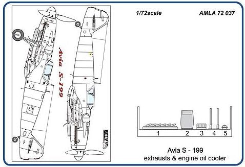 AML A72037 1:72 Avia S-199 Exhausts & Engine oil cooler