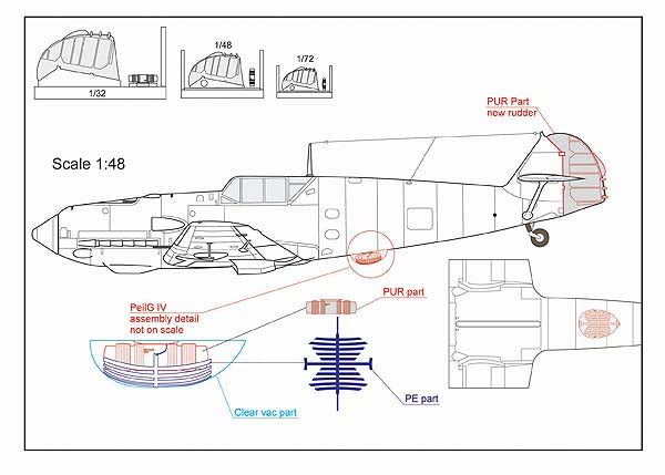 AML A72055 1:72 Messerschmitt Bf-109E-4 PeilG IV