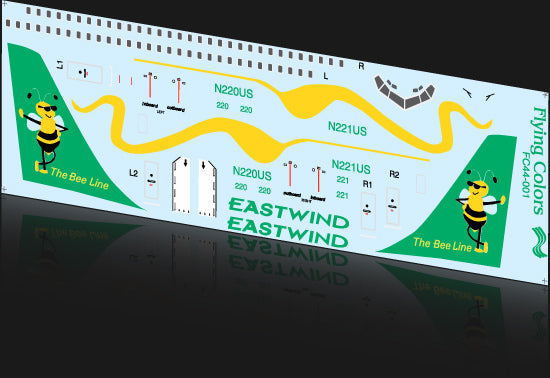 Flying Colors FC44001 1:144 Boeing 737-200 EASTWIND Airlines 'The Bee Line' N220US