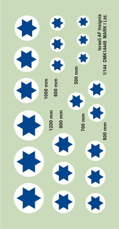 Mark I Decals DMK14449 1:144 Israeli Air Force Insignia