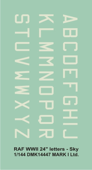 Mark I Decals DMK14447 1:144 RAF WWII 24 inches Sky letters, 2 sets scale height: 4.2 mm