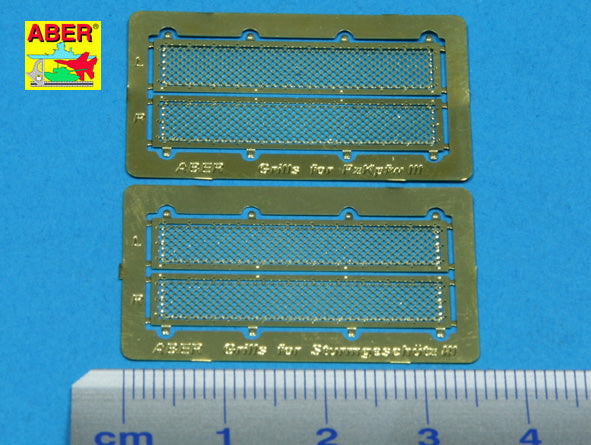 Aber 35G05 1:35 Grilles for Pz.Kpfw.III/Sturmgeschutz/StuG.III