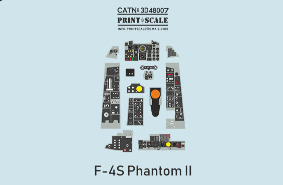 Print Scale 3D48-07 1:48 Instrumental panel McDonnell F-4S Phantom II