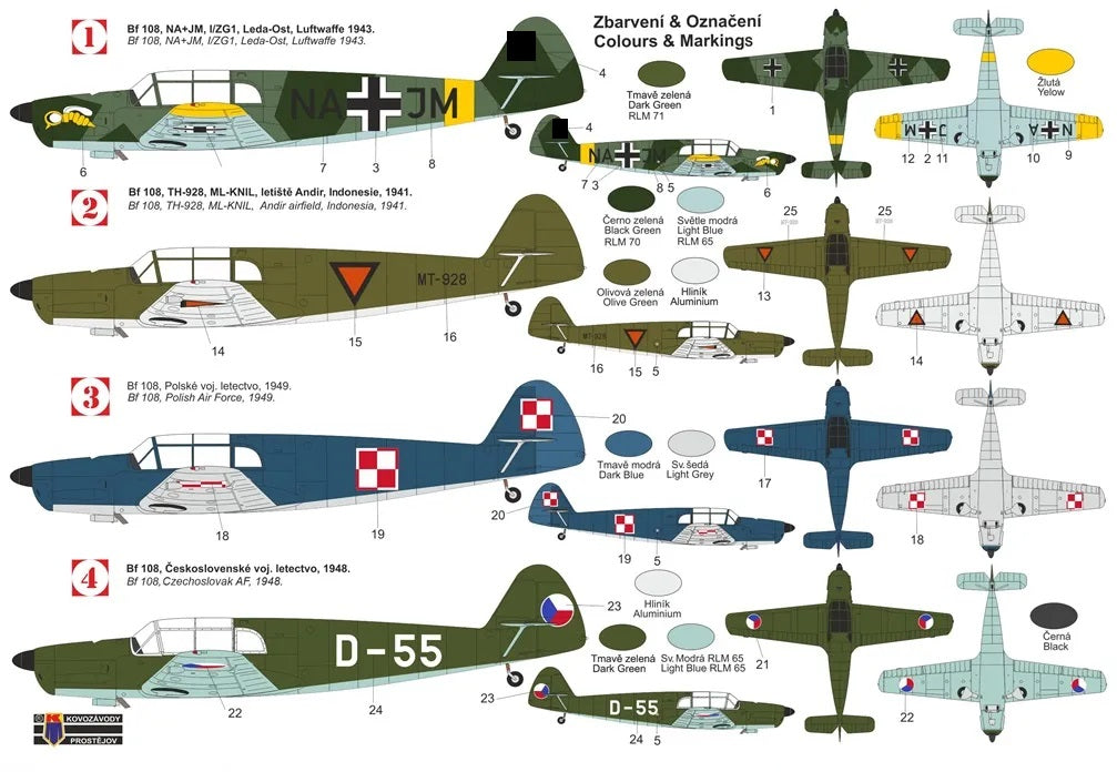 Kovozavody Prostejov 72481 1:72 Messerschmitt Bf-108 'Taifun'
