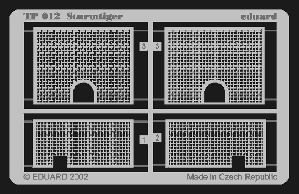 Eduard TP012 1:35 Sturmtiger 38cm Assault Mortar engine grilles for Tamiya