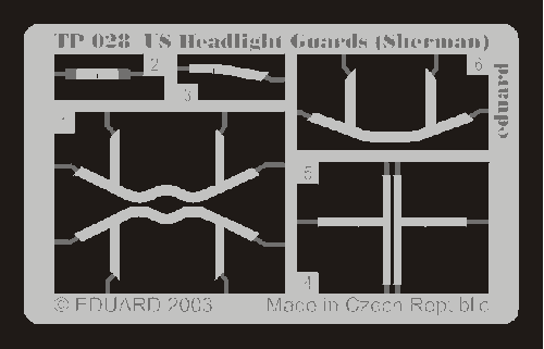 Eduard TP028 1:35 U.S. Headlight Guards for M4 Sherman