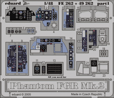Eduard FE262 1:48 FGR.2 Phantom RAF to be used with Hasegawa and Revell