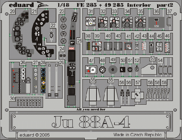 Eduard FE285 1:48 Junkers Ju-88A-4 interior
