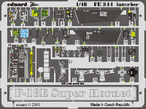Eduard FE344 1:48 Boeing F/A-18E Super Hornet interior