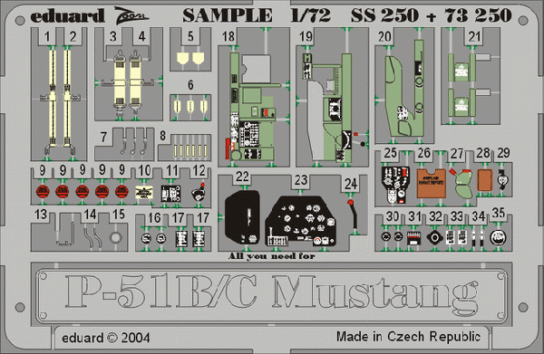Eduard SS250 1:72 North-American P-51B/P-51C Mustang PRE-PAINTED IN COLOUR!