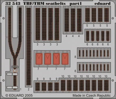 Eduard 32543 1:32 Grumman TBF-1/TBM-3 Avenger seatbelts