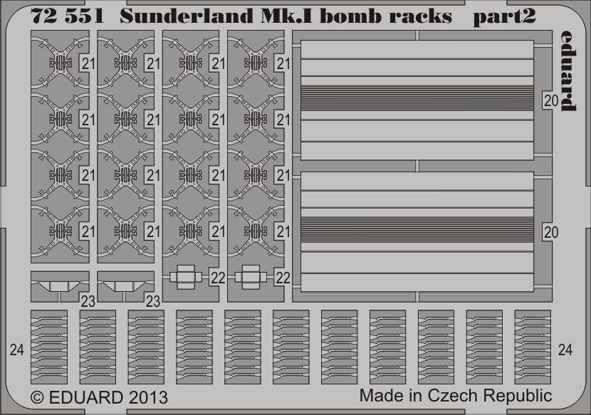 Eduard 72551 1:72 Short Sunderland Mk.I bomb racks 8