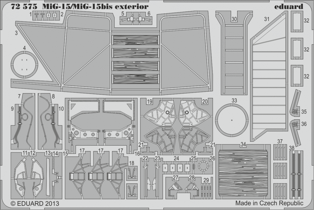 Eduard 72575 1:72 Mikoyan MiG-15/MiG-15Bis exterior