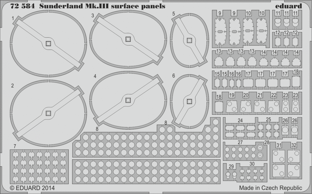 Eduard 72584 1:72 Short Sunderland Mk.III surface panels