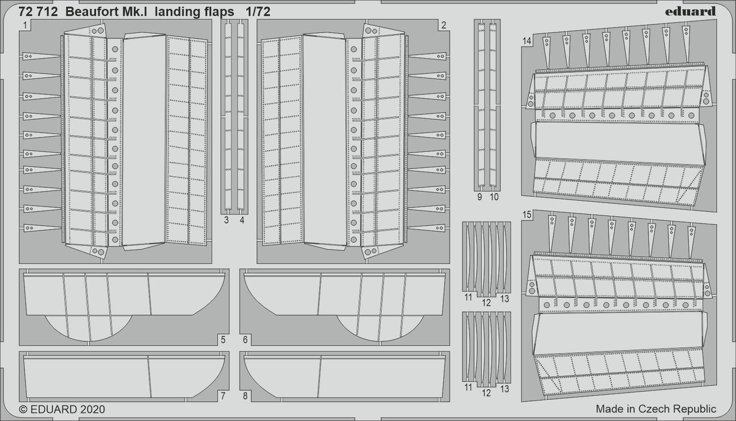 Eduard 72712 1:72 Bristol Beaufort Mk.I landing flaps