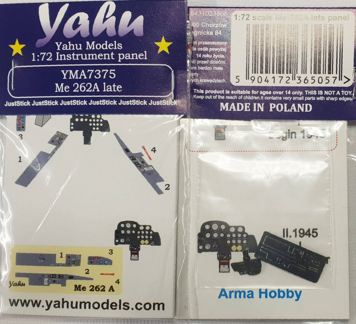 Yahu Models YMA7375 1:72 Messerschmitt Me-262A-1a late