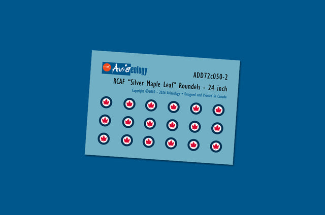 Aviaeology ADD72C050-2 1:72 RCAF 'Silver Maple Leaf' Roundels - 24 inch Colours & Codes