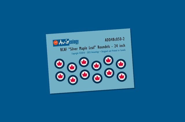 Aviaeology ADD48C050-2 1:48 RCAF 'Silver Maple Leaf' Roundels - 24 inch