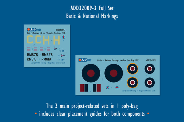 Aviaeology ADD32009-3 1:32 Supermarine Spitfire FR Mk.XIVEs RM876 & RM818 of 430 Squadron, 39 Wing, RCAF (Full Set)