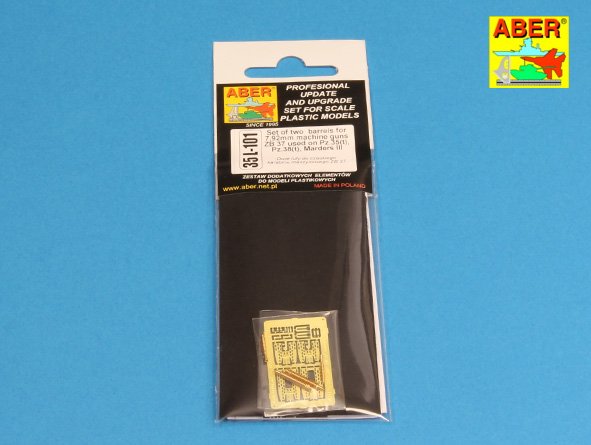 Aber 35L101 1:35 Set of 2 Barrels for Machine Guns ZB 37 used on Pz.Kpfw 35/Pz.Kpfw 38(t) Tanks