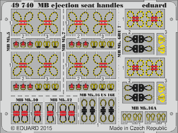 Eduard 49740 1:48 Martin-Baker ejection seat handles