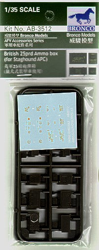 Bronco Models AB3512 1:35 WWII British 25prd ammunition box set