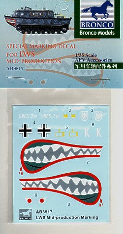 Bronco Models AB3517 1:35 Land-Wasser-Schlepper (LWS) Mid Production decal
