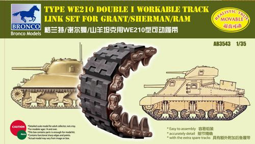 Bronco Models AB3543 1:35 Sherman/Grant/Ram type WE210 Double I Workable Track Link Set