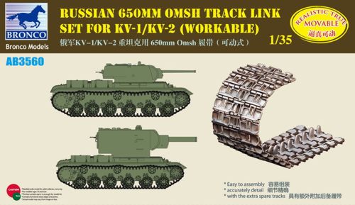 Bronco Models AB3560 1:35 Soviet 650mm OMSH Track Link set for Soviet KV-1/KV-2 (Workable)