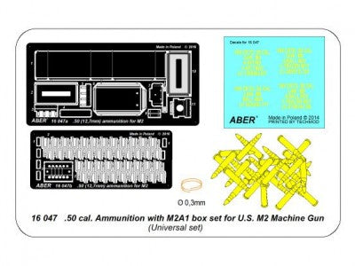 Aber 16047 1:16 .50cal Ammunition with M2A1 Box Set for U.S. M2 Machine Gun
