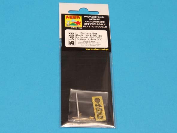 Aber 35L106N 1:35 Barrels set KwK.30 & MG 34 for Pz.Kpfw.II Ausf.A-Ausf.F
