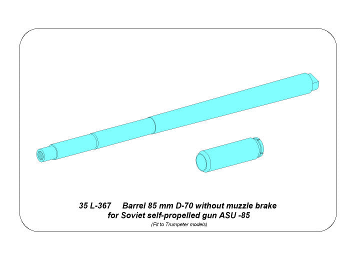Aber 35L367 1:35 Barrel 85mm D-70 without muzzle brake for Soviet gun ASU-85