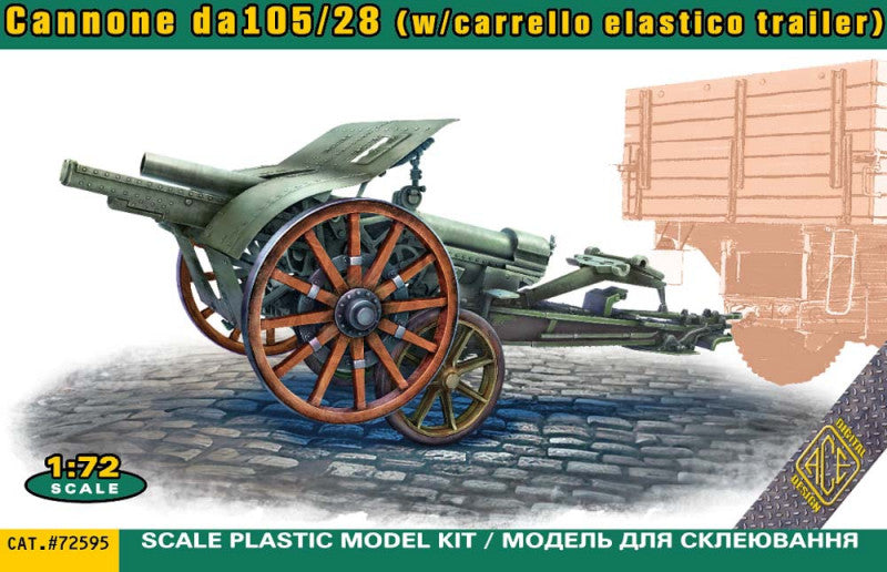 Ace 72595 1:72 Italian 105/28 field cannon with trailer