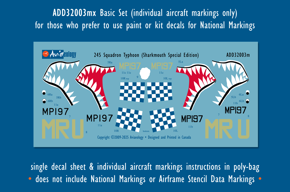 Aviaeology ADD32003MX 1:32 Sharkmouth Hawker Typhoon – Special Edition (Basic Set)