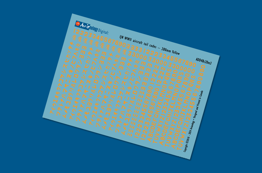 Aviaeology ADD48C20M3 1:48 IJNA tail codes 280 mm Yellow
